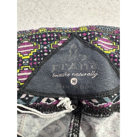 Prana Pants Women M Geometric Flare Yoga Hemp Organic Cotton Pull On Boho C4 - Picture 5 of 8